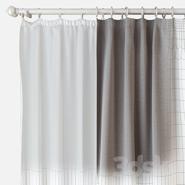 Curtains m08 3DS Max Model - thumbnail 2