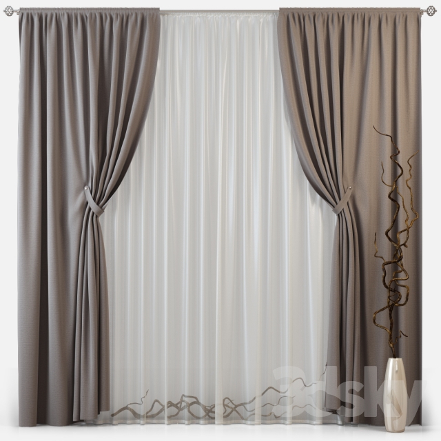 Curtains m09 3DS Max - thumbnail 3