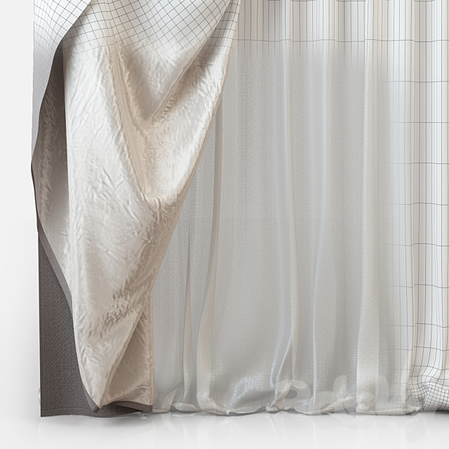 Curtains m14 3DS Max Model - thumbnail 2