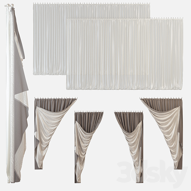 Curtains m14 3DS Max Model - thumbnail 3