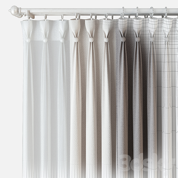 Curtains m17 3DS Max - thumbnail 2