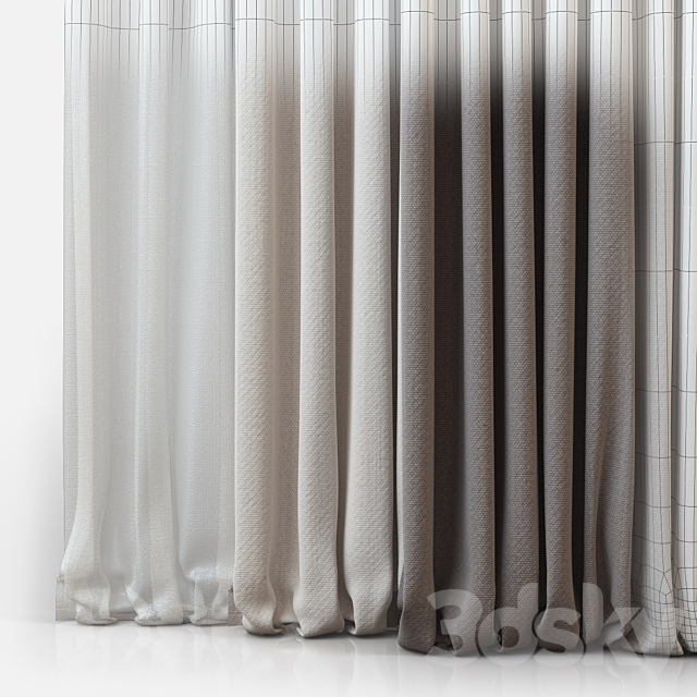 Curtains m18 3DS Max Model - thumbnail 2