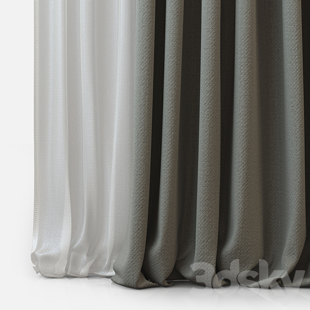 Curtains m24 3DS Max Model - thumbnail 2