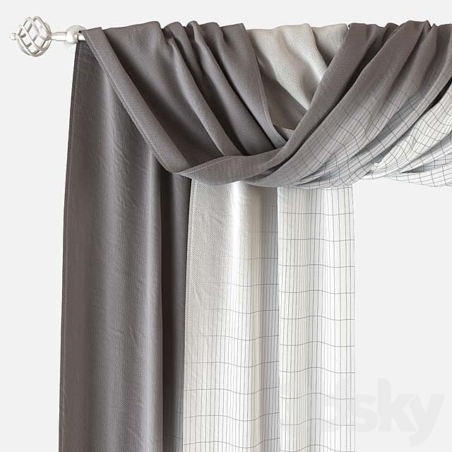 Curtains m27 3DS Max Model - thumbnail 3