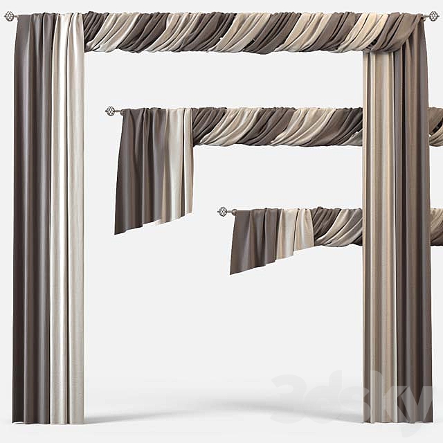 Curtains m28 3DS Max Model - thumbnail 2