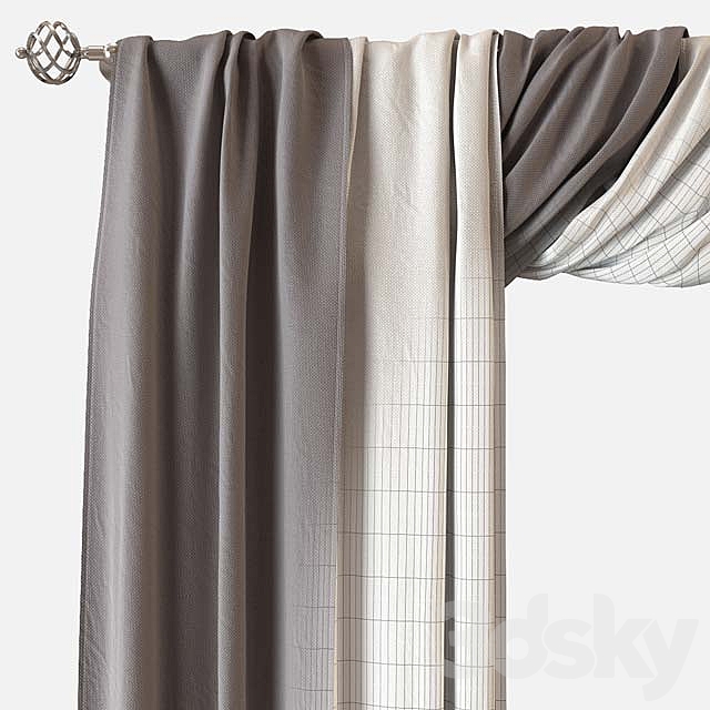 Curtains m28 3DS Max Model - thumbnail 3