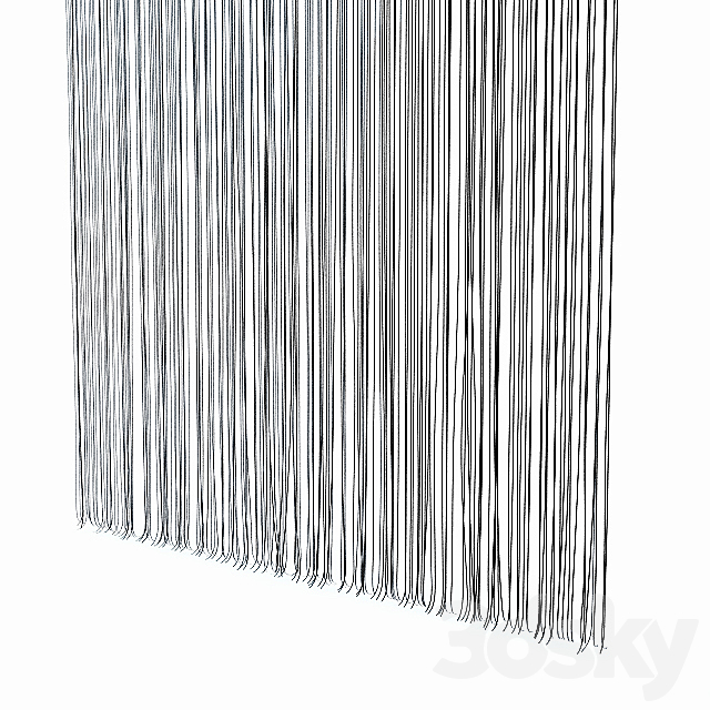 Curtains of threads. Muslin. 3DSMax File - thumbnail 2