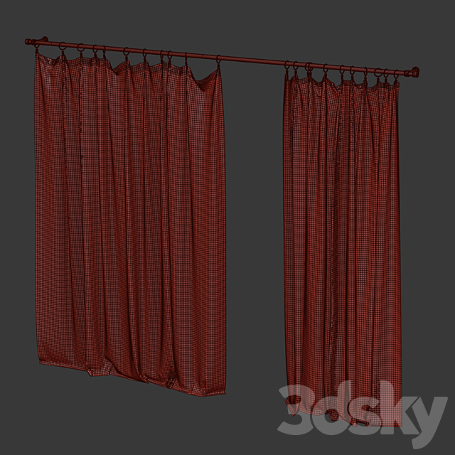 Curtains on clothespins 3DSMax File - thumbnail 2