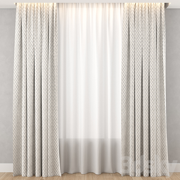 Curtains pattern 3 3DS Max Model - thumbnail 3