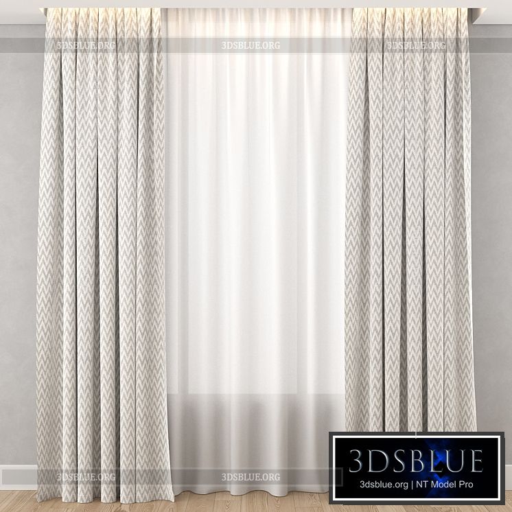 Curtains pattern 3 3DS Max - thumbnail 3