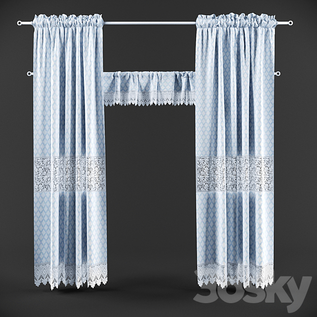 Curtains Provence 3ds Max - thumbnail 1