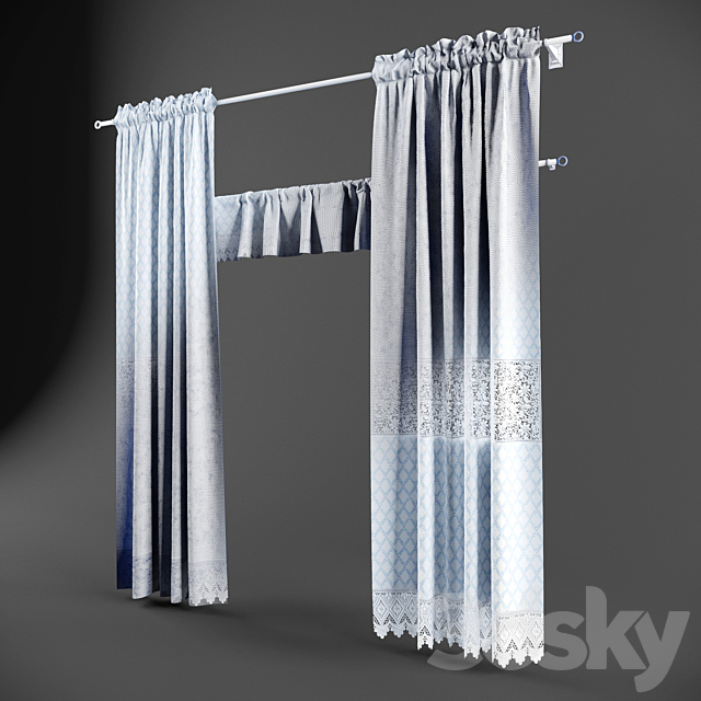 Curtains Provence 3ds Max - thumbnail 2