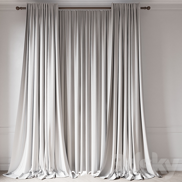 curtains RH _ THAI SILK TONAL STRIPE 3ds Max - thumbnail 2