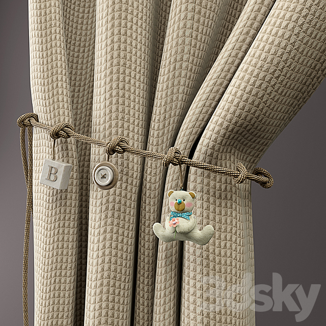 Curtains & rope kids 3DS Max Model - thumbnail 3