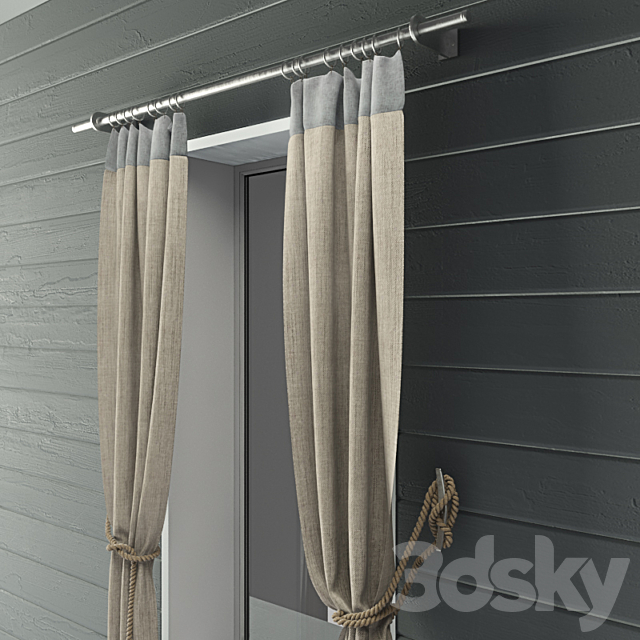 Curtains & rope & marine decor 3DSMax File - thumbnail 2