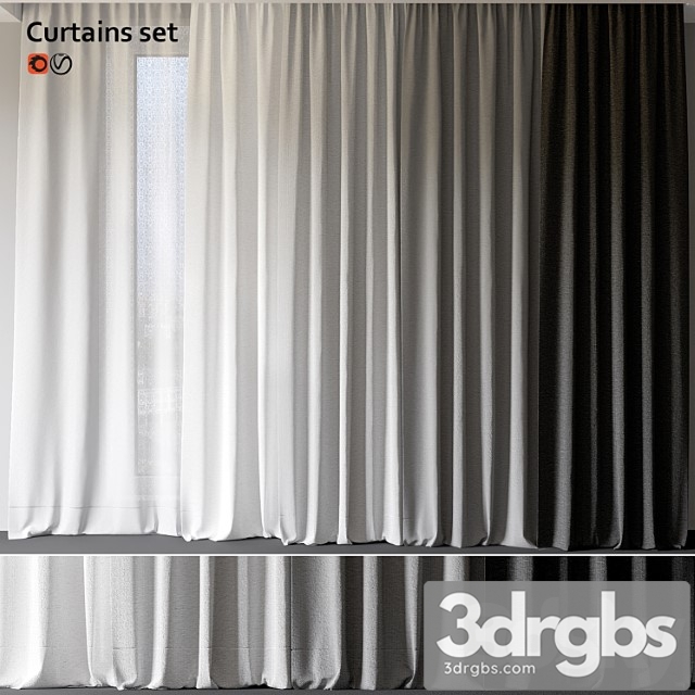 Curtains Set 3 3dsmax Download - thumbnail 1