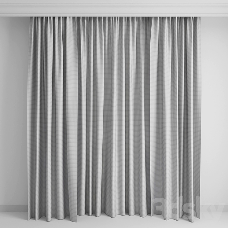 Curtains with a border1 3DS Max - thumbnail 2