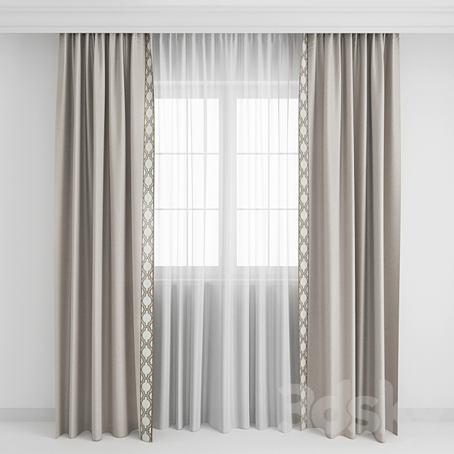 Curtains with a border1 3DSMax File - thumbnail 1