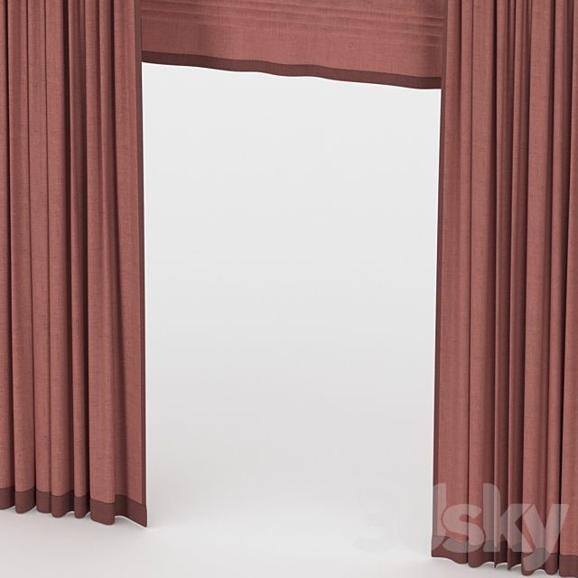 Curtains with a Roman curtain 3DS Max Model - thumbnail 2