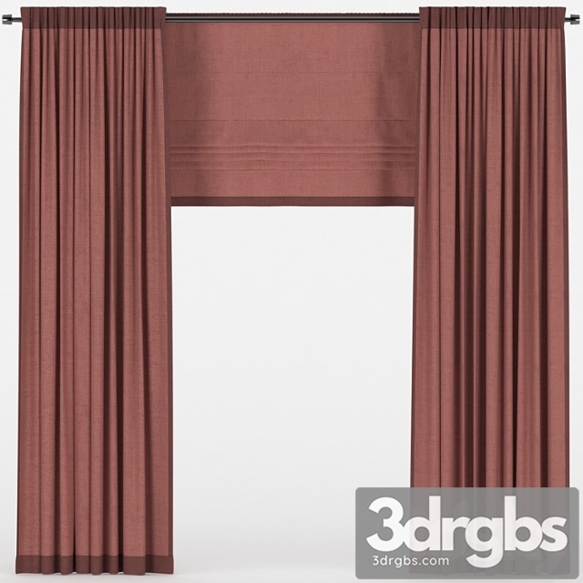 Curtains with a Roman Curtain 3dsmax Download - thumbnail 1