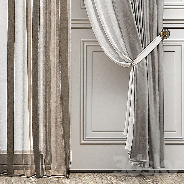 Curtains with balcony doors 512 3DS Max Model - thumbnail 2