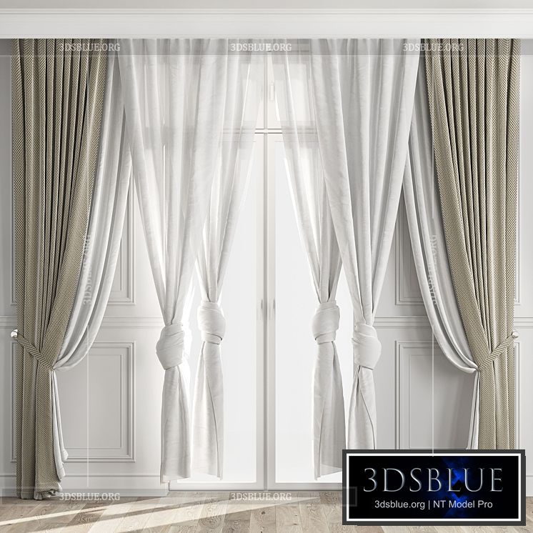 Curtains with balcony doors 512C 3DS Max - thumbnail 3