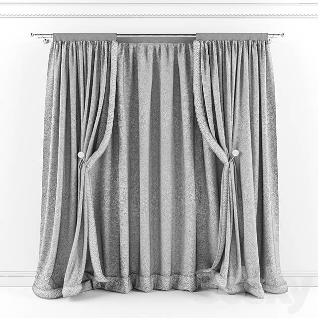 Curtains with clips. 3ds Max - thumbnail 2