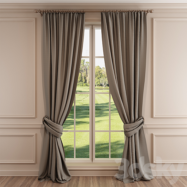 curtains with cornice 3DSMax File - thumbnail 1