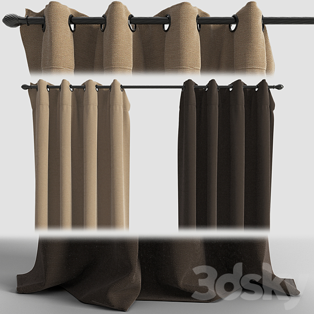 Curtains with eyelets 3DSMax File - thumbnail 1