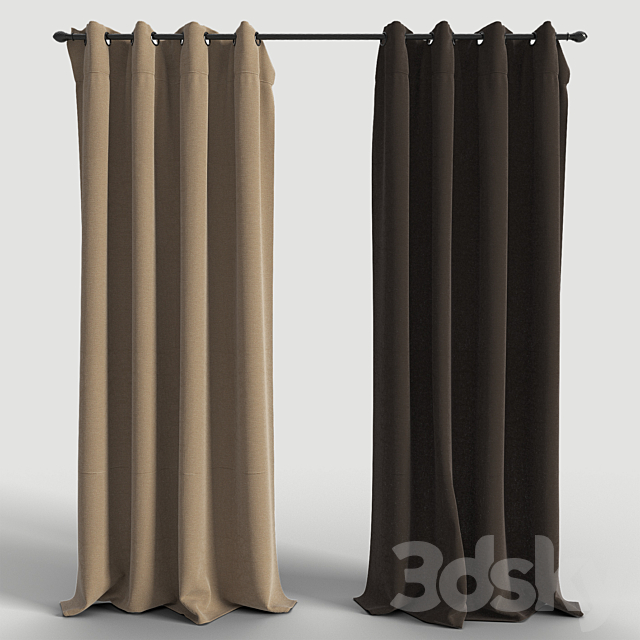 Curtains with eyelets 3DSMax File - thumbnail 2