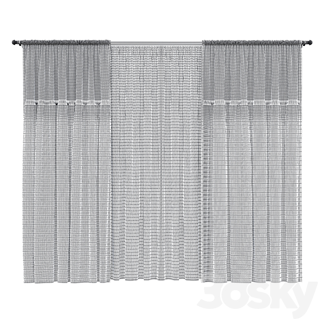 Curtains with lace 3DS Max Model - thumbnail 4