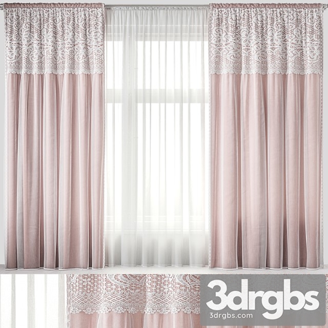 Curtains with Lace 3dsmax Download - thumbnail 1