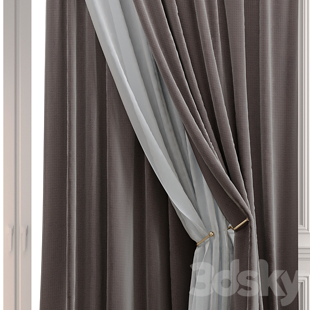 Curtains with moldings 532C 3DS Max Model - thumbnail 4