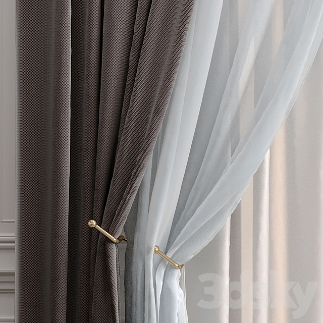 Curtains with moldings 532C 3DS Max Model - thumbnail 5