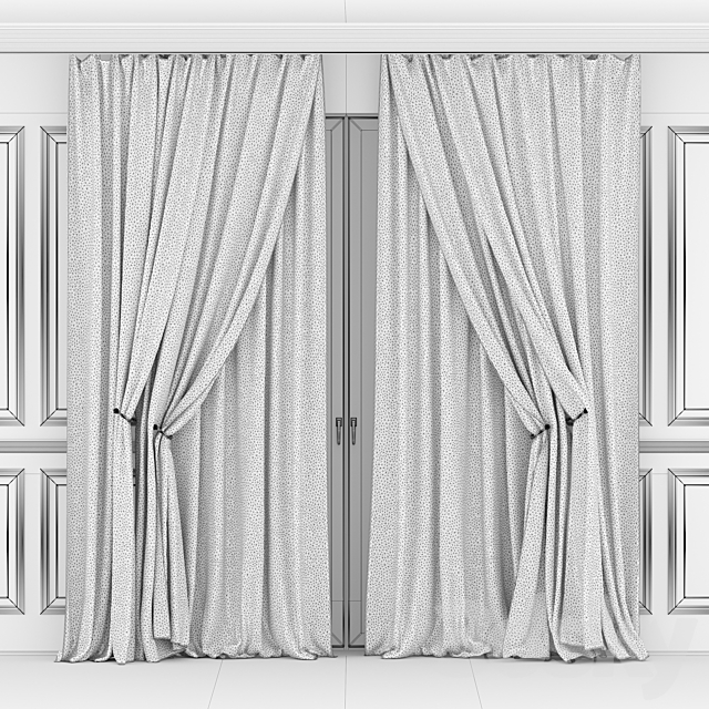 Curtains with moldings 532C 3DS Max Model - thumbnail 6