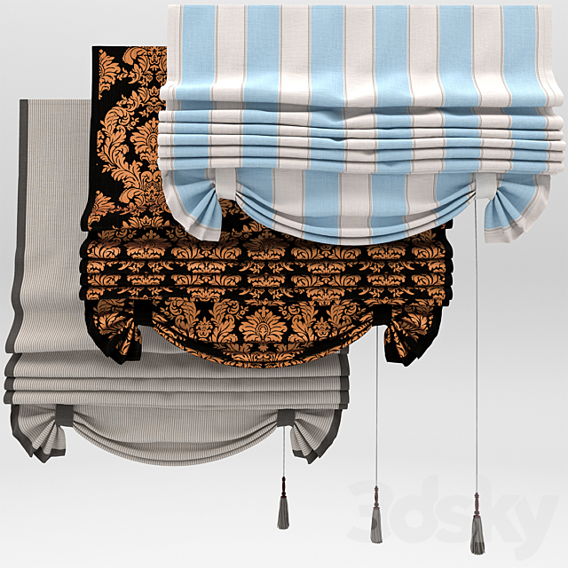 Curtains with pick-up 3DS Max Model - thumbnail 2