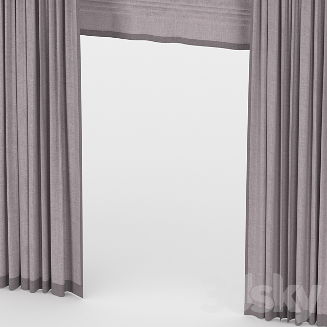 Curtains with roman 3DS Max Model - thumbnail 2