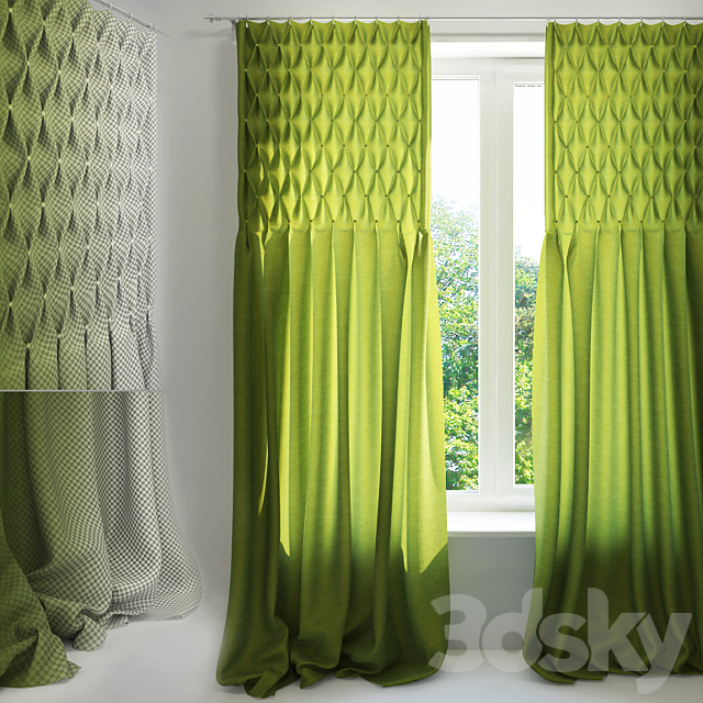 Curtains with tucks 3DSMax File - thumbnail 1