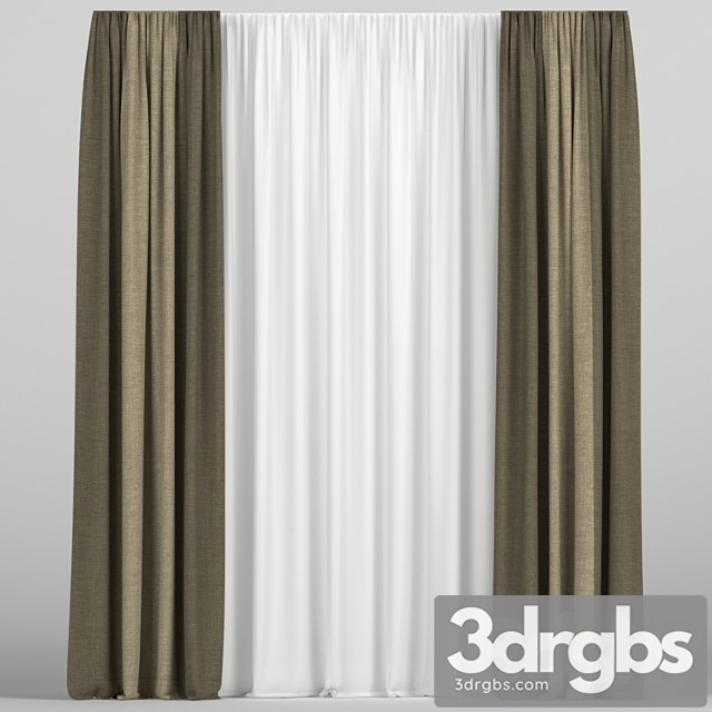 Curtains With Tulle 105 3dsmax Download - thumbnail 1