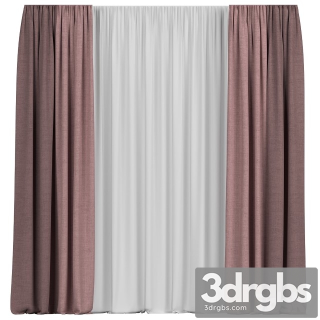 Curtains With Tulle 2 3dsmax Download - thumbnail 1