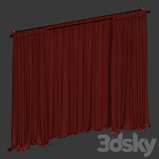 Curtains with tulle 3DS Max Model - thumbnail 4