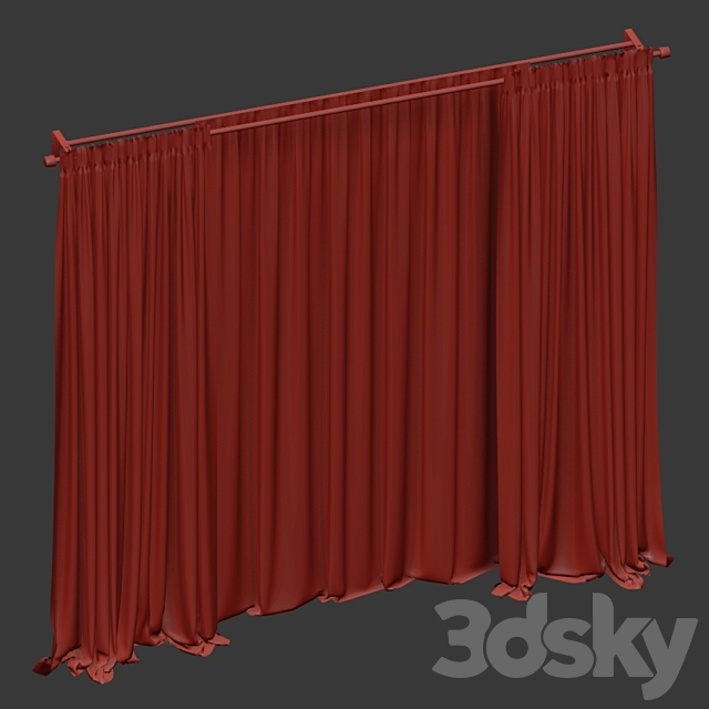 Curtains with tulle 3DS Max Model - thumbnail 5