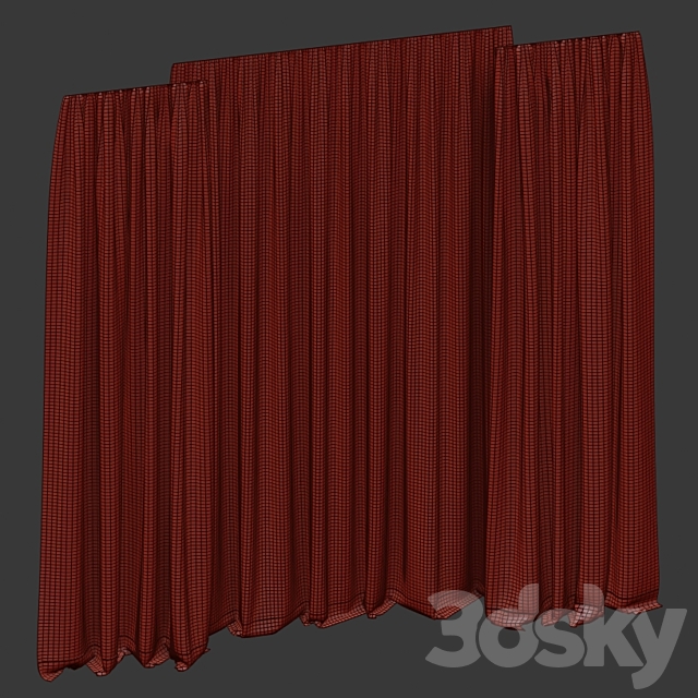 Curtains with tulle 3DS Max Model - thumbnail 5