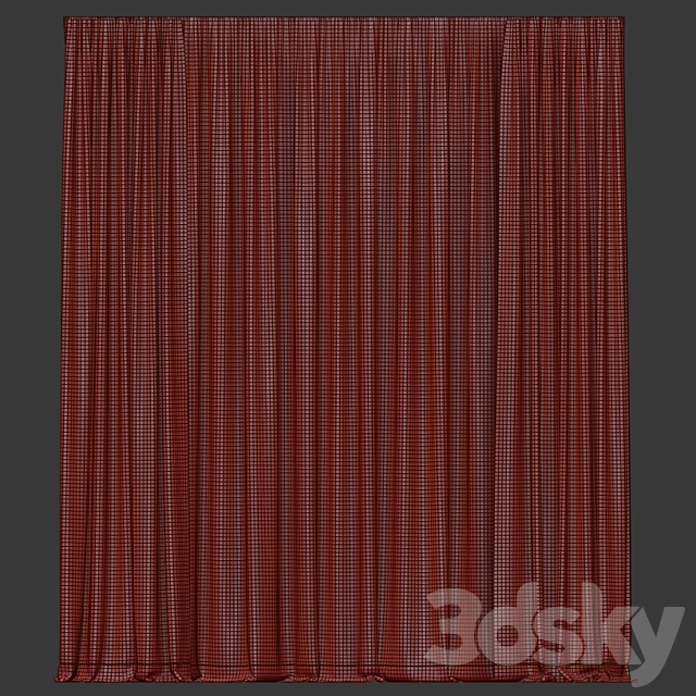 Curtains with tulle 3DS Max Model - thumbnail 4