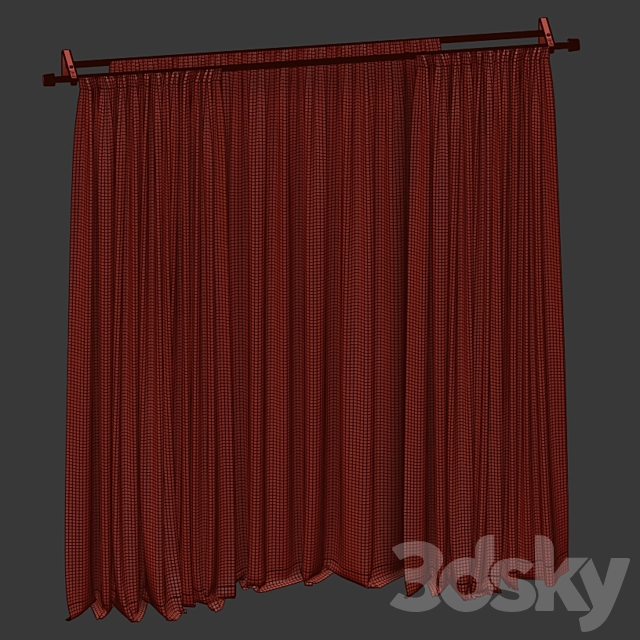 Curtains with tulle 3DS Max Model - thumbnail 5