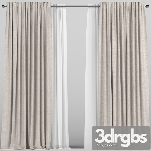 Curtains With Tulle 3dsmax Download - thumbnail 1