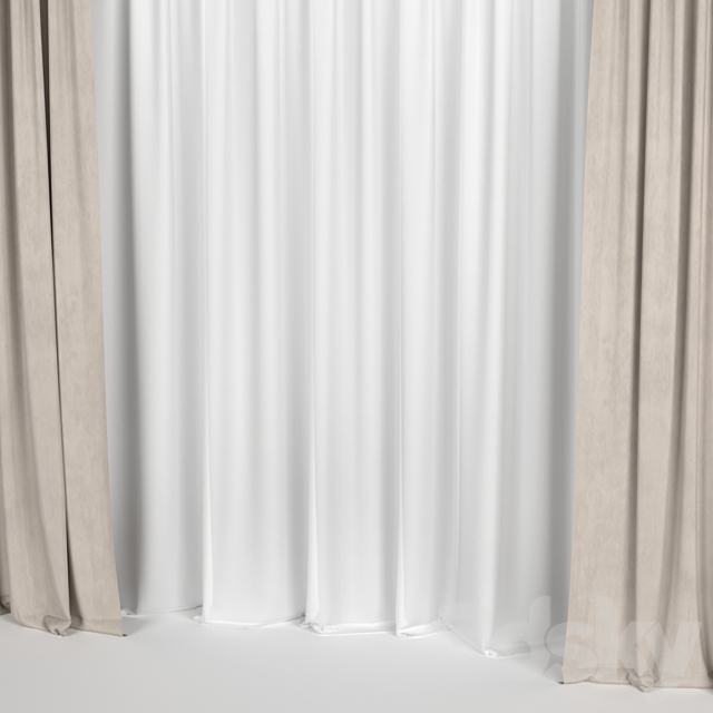 Curtains with tulle 3DSMax File - thumbnail 2