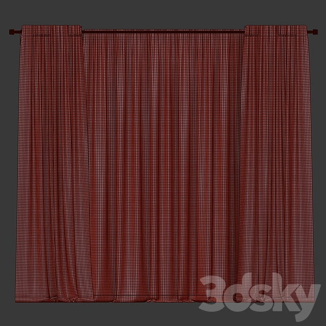 Curtains with tulle 3DSMax File - thumbnail 3