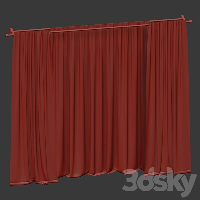 Curtains with tulle 3DSMax File - thumbnail 5