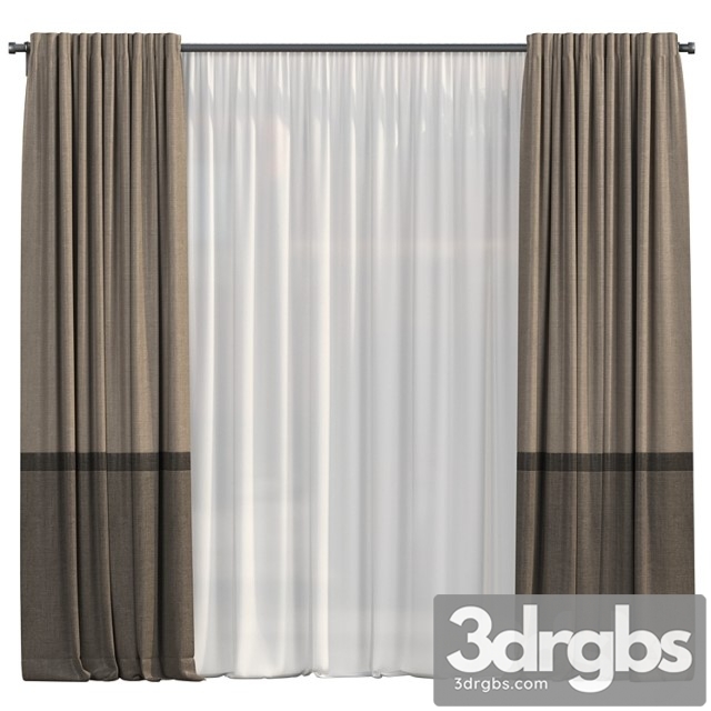 Curtains with tulle in three colors - thumbnail 1